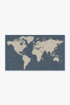 Ruggable World Map Blue Flatwoven Rug In Blue