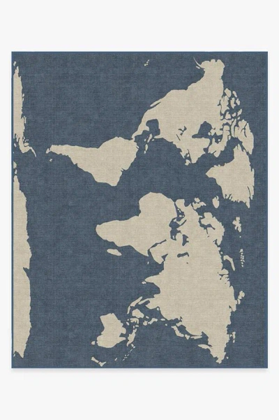 Ruggable World Map Blue Flatwoven Rug