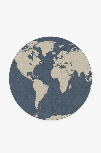 Ruggable World Map Blue Flatwoven Rug