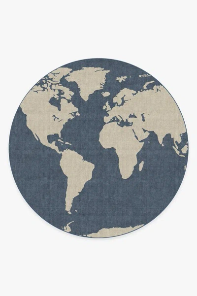 Ruggable World Map Blue Flatwoven Rug