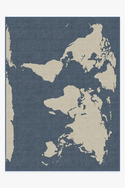 Ruggable World Map Blue Flatwoven Rug