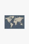Ruggable World Map Blue Flatwoven Rug In Blue