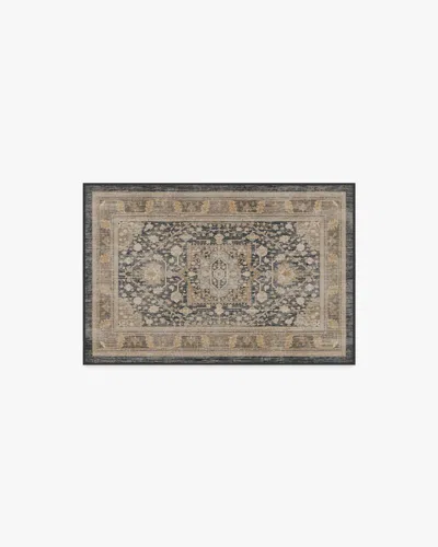 Ruggable Zahra Ink & Vintage Citron Flatwoven Rug In Black