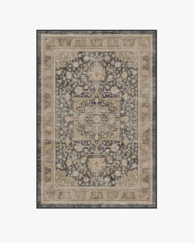 Ruggable Zahra Ink & Vintage Citron Flatwoven Rug In Brown