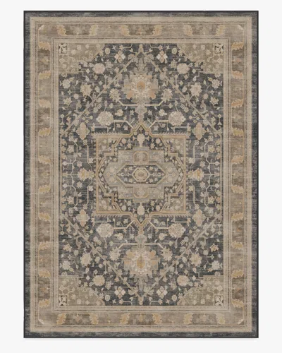 Ruggable Zahra Ink & Vintage Citron Flatwoven Rug In Brown