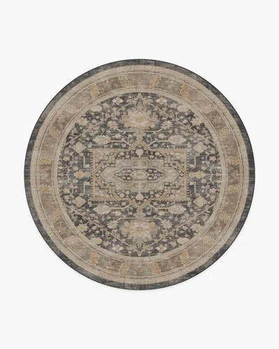 Ruggable Zahra Ink & Vintage Citron Flatwoven Rug In Brown