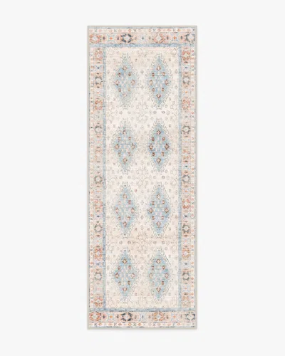 Ruggable Zosia Cream & Light Blue Flatwoven Rug In Animal Print