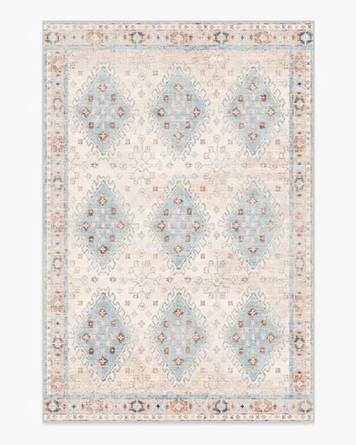 Ruggable Zosia Cream & Light Blue Flatwoven Rug In Animal Print