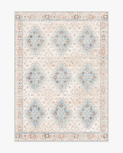 Ruggable Zosia Cream & Light Blue Flatwoven Rug In Multi