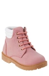 Rugged Bear Toddler Girls Lace-up Casual Boots In Pink