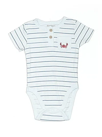 Pre-owned Rugged Bear Babies' Short Sleeve Onesie In Blue