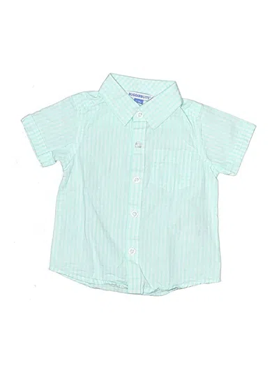 Pre-owned Rugged Butts Kids' Short Sleeve Button Down Shirt In Green
