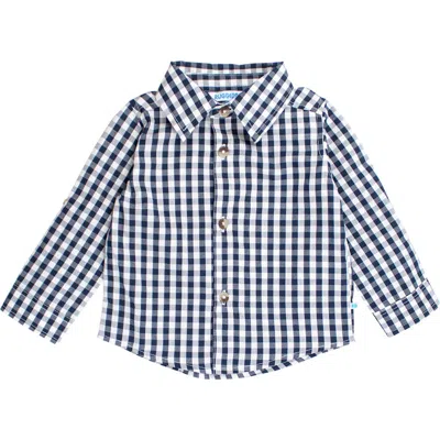 Ruggedbutts Baby Boys Long Sleeve Button Down Shirt In Blue