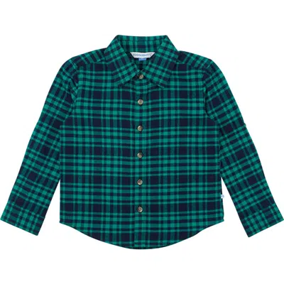 Ruggedbutts Baby Boys Long Sleeve Button Down Shirt In Green