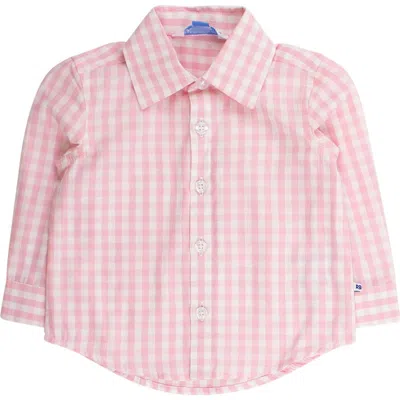 Ruggedbutts Baby Boys Long Sleeve Button Down Shirt In Pink