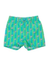 Ruggedbutts Baby Boys Upf50+ Swim Trunks In Neon Flamingo Stripe