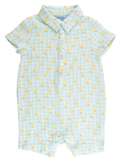 Ruggedbutts Babies'  Boys Cotton Gauze Button-up Romper In Green