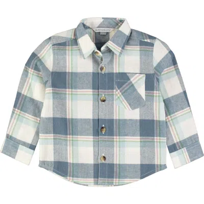 Ruggedbutts Kids'  Boys Flannel Long Sleeve Button Down Shirt In Gray