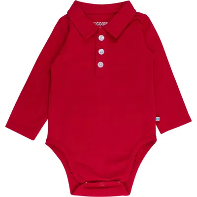 Ruggedbutts Babies'  Boys Knit Polo Bodysuit In Red