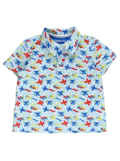 Ruggedbutts Kids'  Boys Knit Short Sleeve Performance Polo In Blue