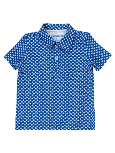 Ruggedbutts Kids'  Boys Knit Short Sleeve Performance Polo In Blue