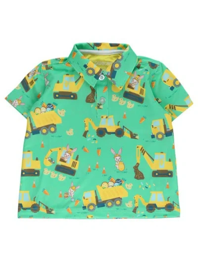 Ruggedbutts Kids'  Boys Knit Short Sleeve Performance Polo In Green