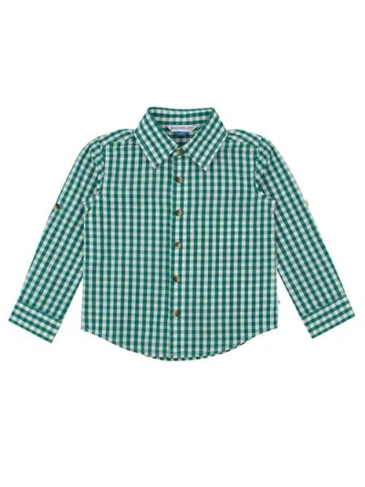 Ruggedbutts Kids'  Boys Long Sleeve Button Down Shirt In Green