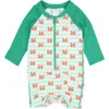 Ruggedbutts Babies'  Boys Long Sleeve One Piece Rash Guard In Crabby Cove