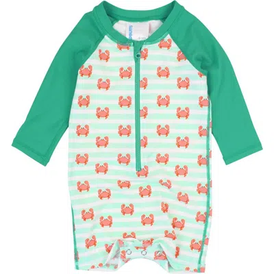 Ruggedbutts Boys Long Sleeve One Piece Rash Guard In Crabby Cove