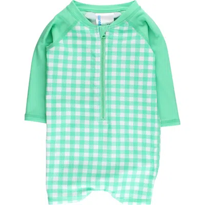 Ruggedbutts Boys Long Sleeve One Piece Rash Guard In Green