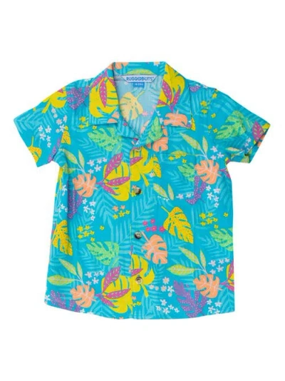 Ruggedbutts Kids'  Boys Short Sleeve Camp Shirt In Neon Tiki Vibes