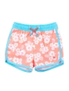 Ruggedbutts Kids'  Boys Upf50+ Sun Protected Dolphin Hem Swim Trunks In Hibiscus Dreams