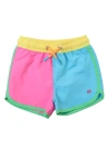 Ruggedbutts Kids'  Boys Upf50+ Sun Protected Dolphin Hem Swim Trunks In Neon Color Block