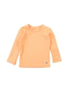 Ruggedbutts Babies'  Boys Upf50+ Sun Protected Long Sleeve Rash Guard In Neon Orange