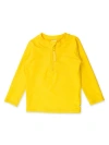 Ruggedbutts Babies'  Boys Upf50+ Sun Protected Zipper Long Sleeve Rash Guard In Neon Yellow