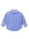 Ruggedbutts Boys Upf50+ Sun Protective Button Down Shirt In Periwinkle Blue