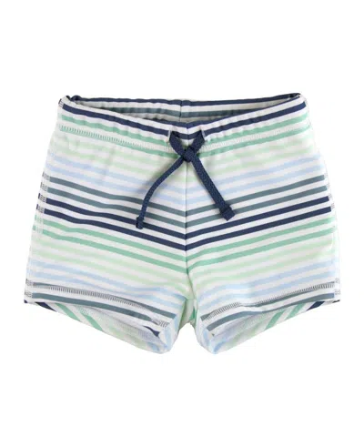 Ruggedbutts Babies' Boys Upf50+ Swim Shorties In Coastal Stripes