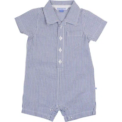 Ruggedbutts Babies'  Classic Seersucker Cotton Romper In Blue