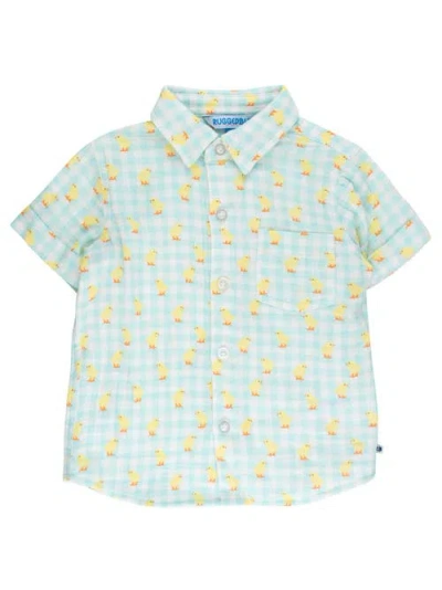 Ruggedbutts Babies'  Cotton Gauze Short Sleeve Button Down Shirt In Multi