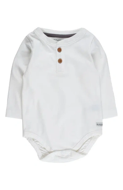 Ruggedbutts Babies'  Cotton Henley Bodysuit In White