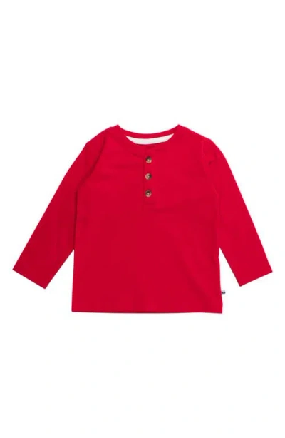 Ruggedbutts Babies'  Cotton Henley In Red