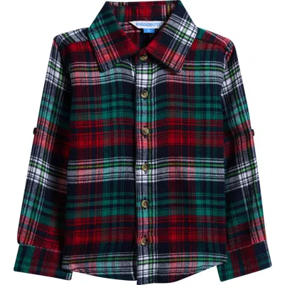 Ruggedbutts Babies'  Kids' Christopher Plaid Button-up Shirt In Black