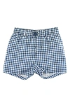 Ruggedbutts Kids' Gingham Check Swim Trunks In Navy Gingham