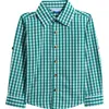 Ruggedbutts Kids' Gingham Cotton Button-up Shirt In Green