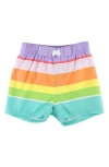 Ruggedbutts Kids' Island Rainbow Swim Trunks In Blue