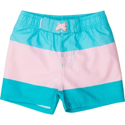 Ruggedbutts Kids' Neon Pool Party Colorblock Swim Trunks In Blue