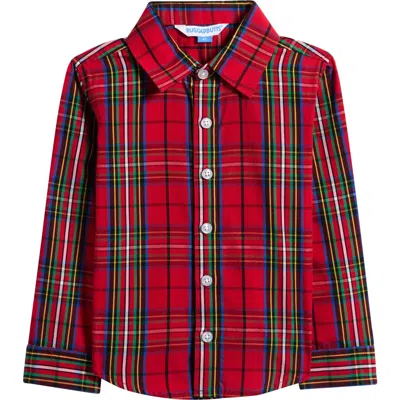 Ruggedbutts Babies'  Kids' Nicholas Plaid Cotton Button-up Shirt In Red