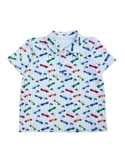 Ruggedbutts Babies'  Knit Short Sleeve Performance Polo In Blue