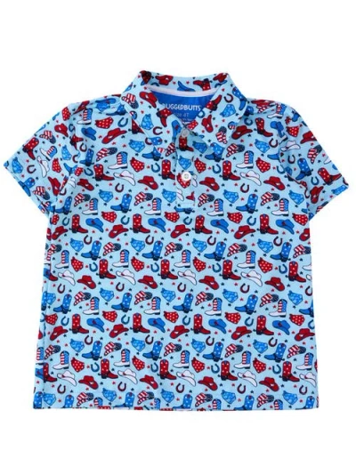 Ruggedbutts Babies'  Knit Short Sleeve Performance Polo In Blue
