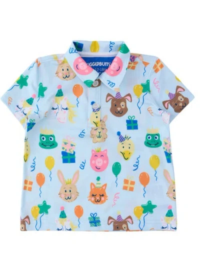 Ruggedbutts Babies'  Knit Short Sleeve Performance Polo In Blue